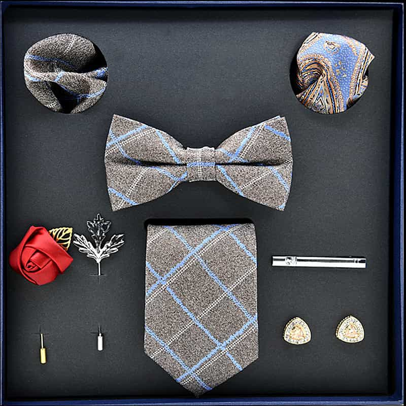 Men's 8 Pieces Plaid Ties Set