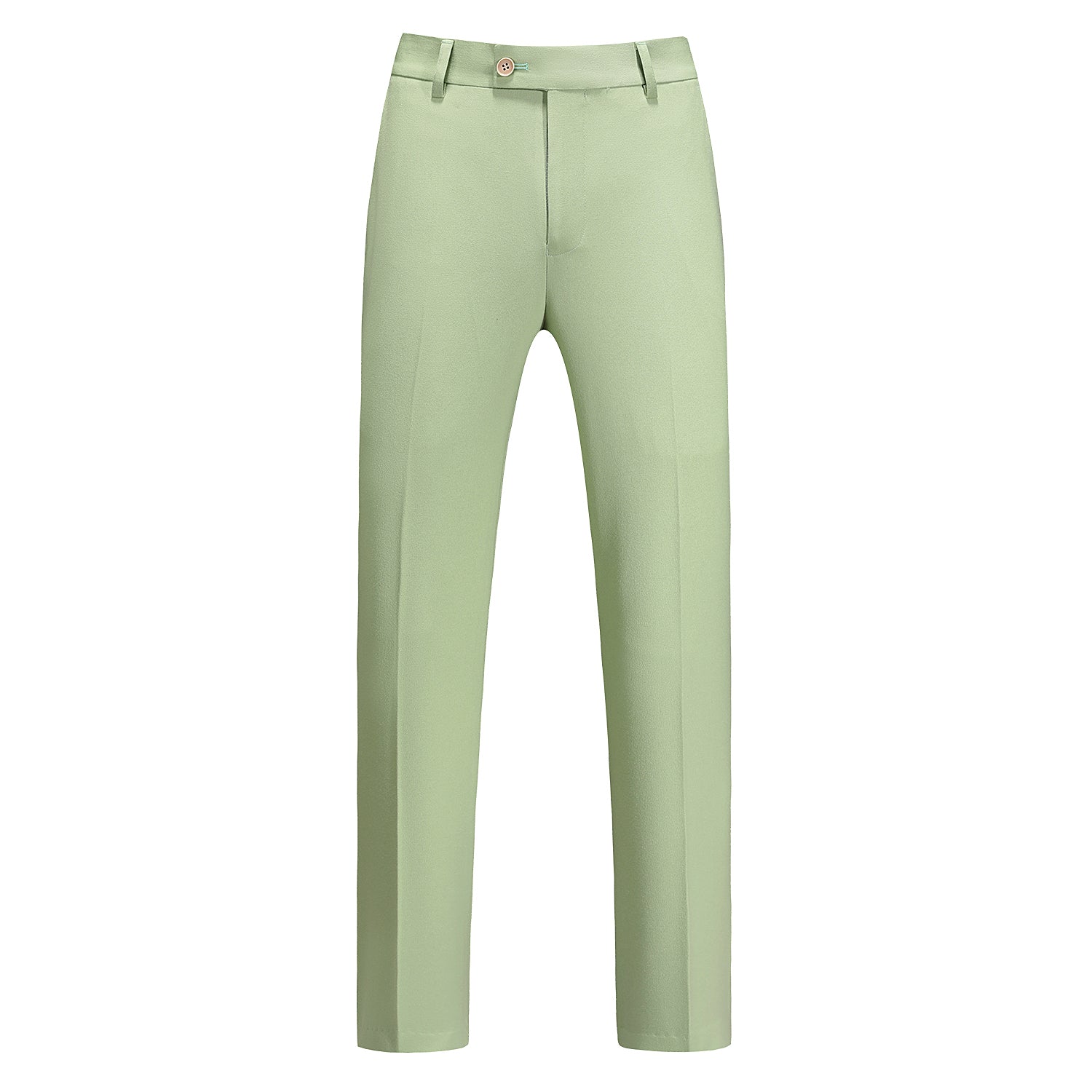 Men's Solid Green 2 Piece Suit 2 Button Closure