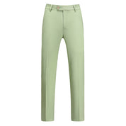Men's Solid Green 2 Piece Suit 2 Button Closure