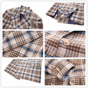 Mens 2 Piece Double Breasted Plaid Suit
