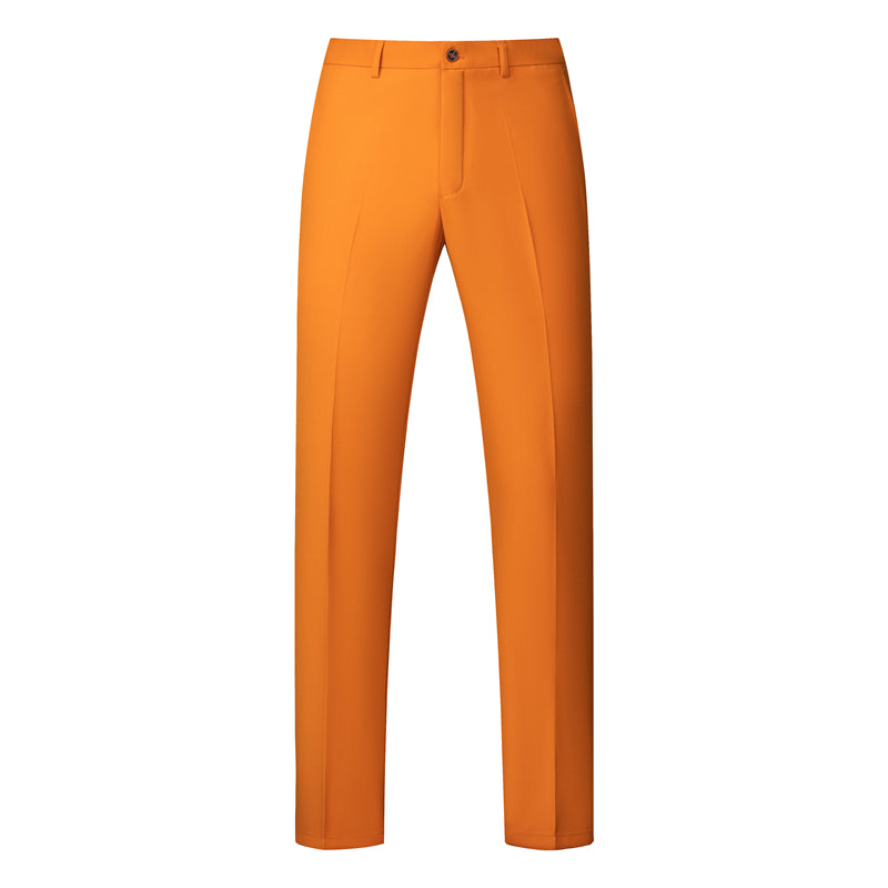 Men's Slim Fit Plain Flat Front Pants Fashion 7 Solid Color Trousers