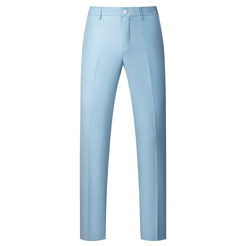 Men's Slim Fit Plain Flat Front Pants Fashion 7 Solid Color Trousers