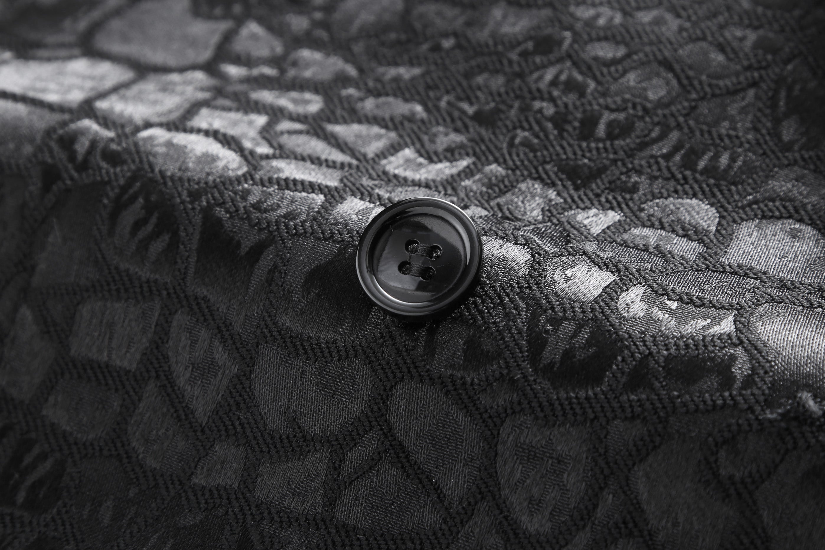 2 Piece Jacquard Skinny Suit in Black