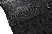 2 Piece Jacquard Skinny Suit in Black