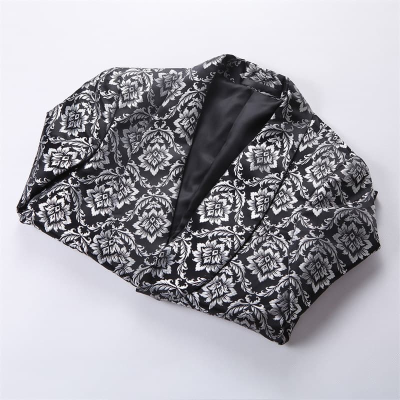 Men's 2 Piece Suit One Button Silver