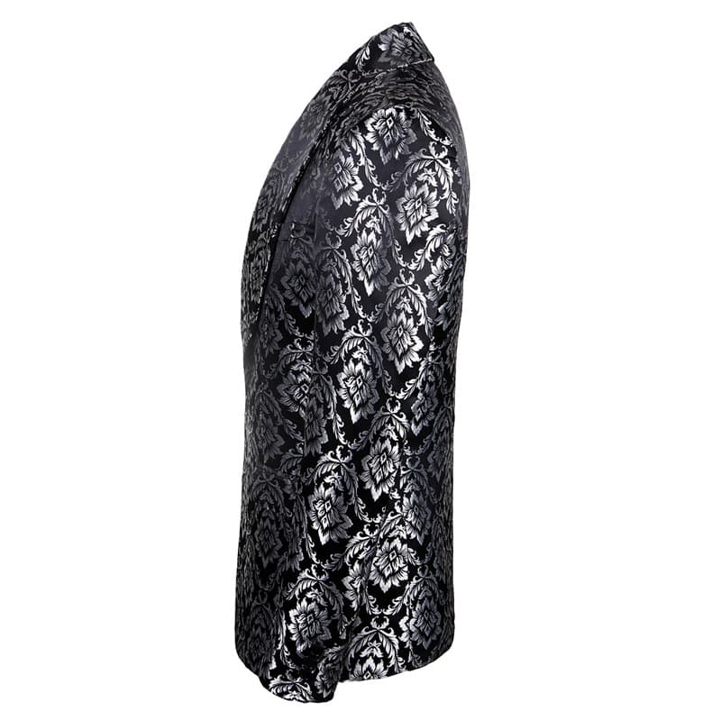 Men's 2 Piece Suit One Button Silver