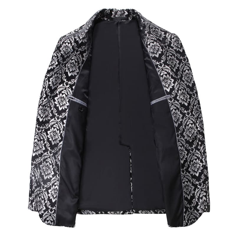 Men's 2 Piece Suit One Button Silver