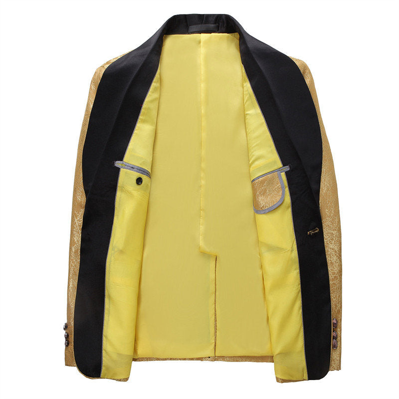 Men's 2 piece Suit One Button Gold