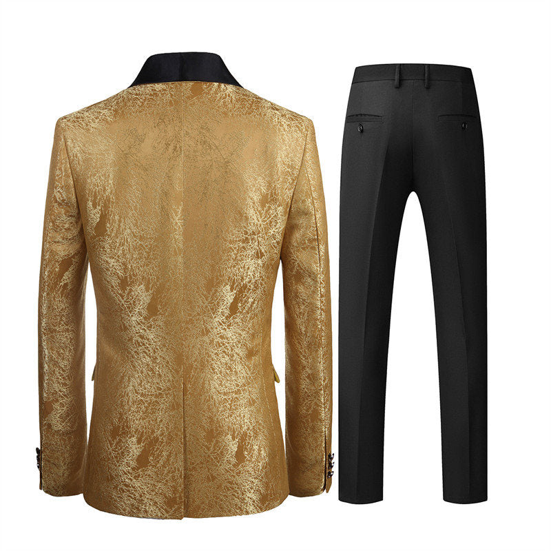 Men's 2 piece Suit One Button Gold