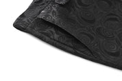 Printed Flat Front Pants in Black White