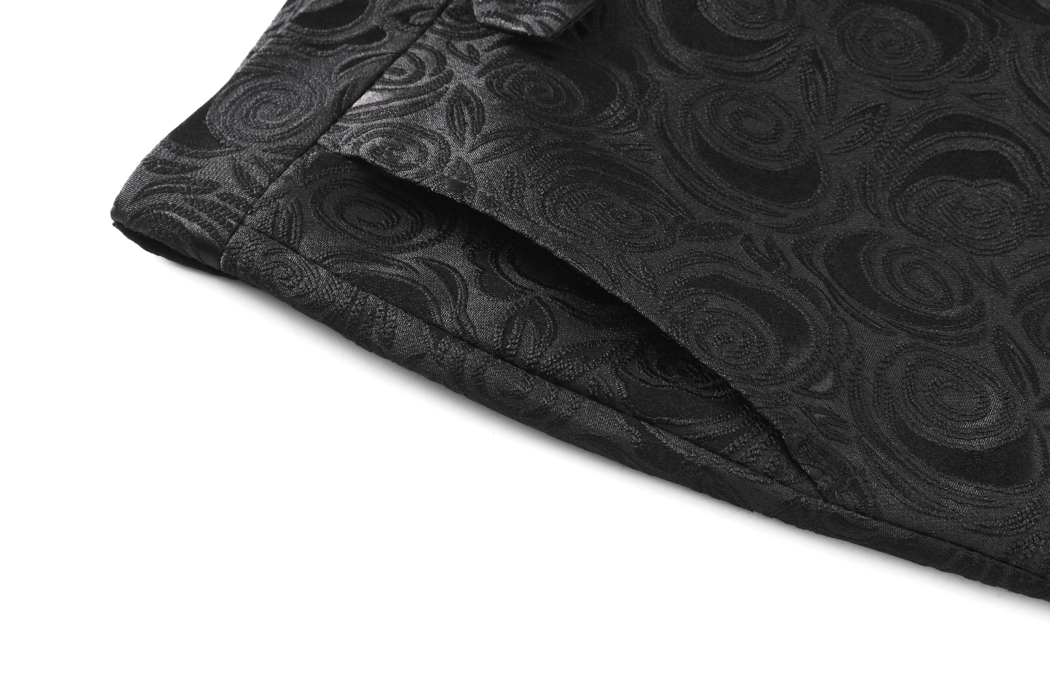 Printed Flat Front Pants in Black White