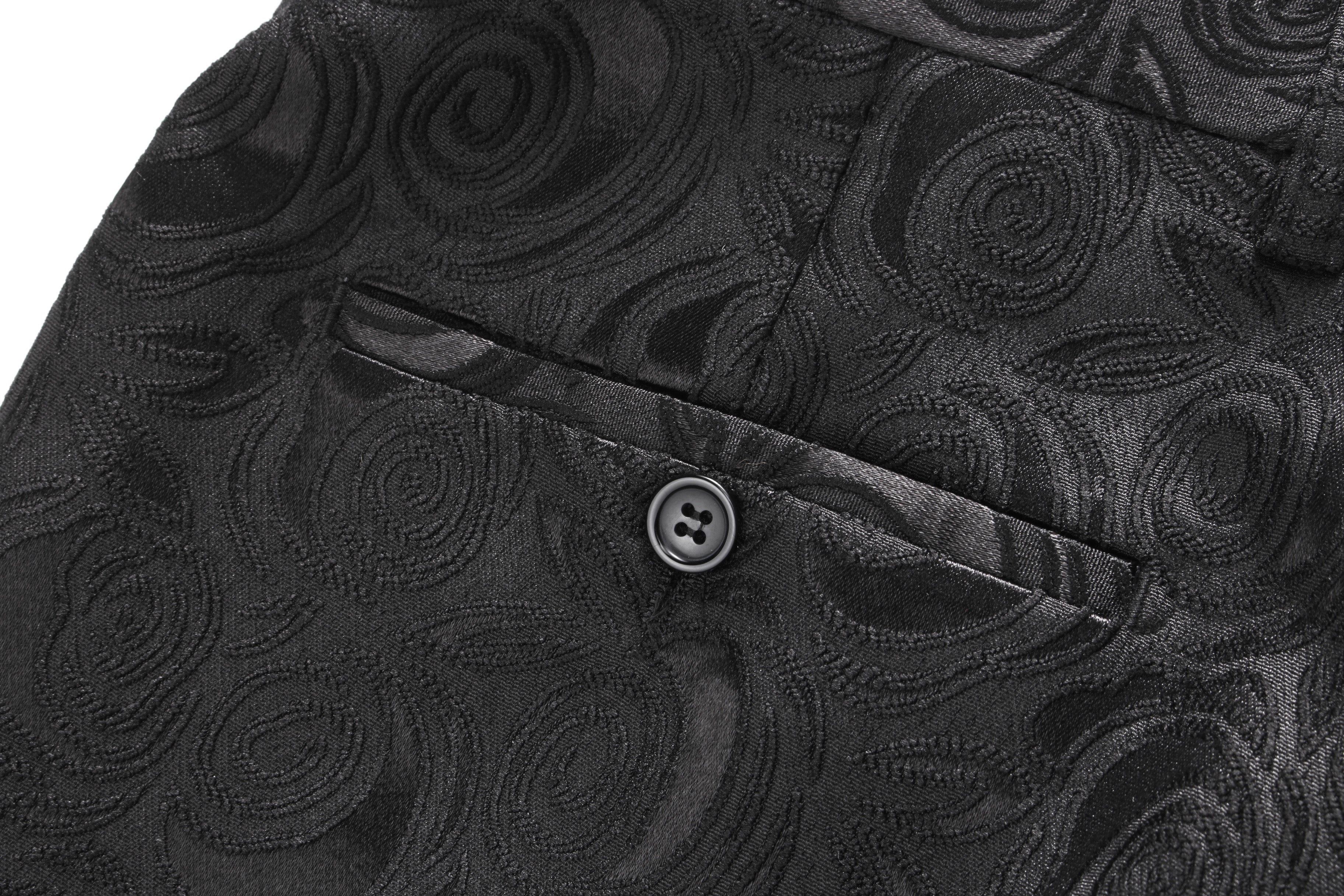 Printed Flat Front Pants in Black White