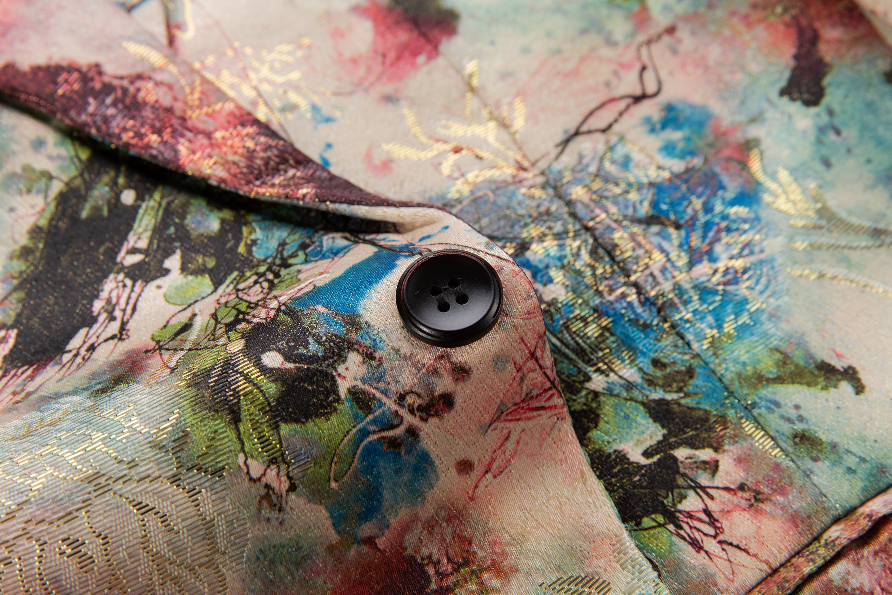 Men's Print Blazer One Button Slim Fit Sports Coat Prom in Rose