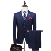 Men's  3 Piece Suit Solid Navy Black Grey Colors