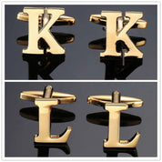 26 Dimensional Letter Style Cufflinks Gold