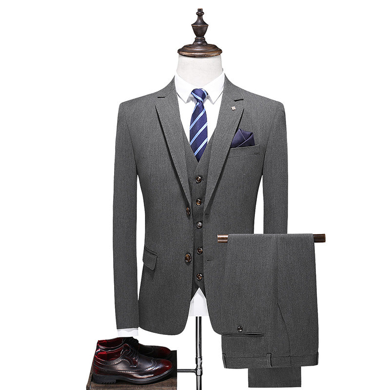 Men's  3 Piece Suit Solid Navy Black Grey Colors