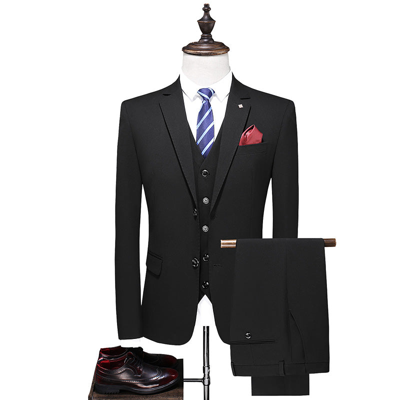 Men's  3 Piece Suit Solid Navy Black Grey Colors