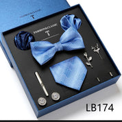 Men's 8 Pieces Gift Ties Set in Blue Navy