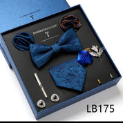 Men's 8 Pieces Gift Ties Set in Blue Navy