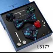 Men's 8 Pieces Gift Ties Set in Blue Navy