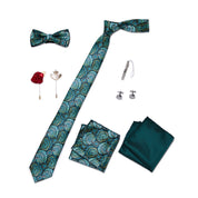 Men's 8 Pieces Gift Ties Set in Pink & Green