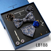 Men's 8 Pieces Gift Ties Set in Green & Blue & Yellow