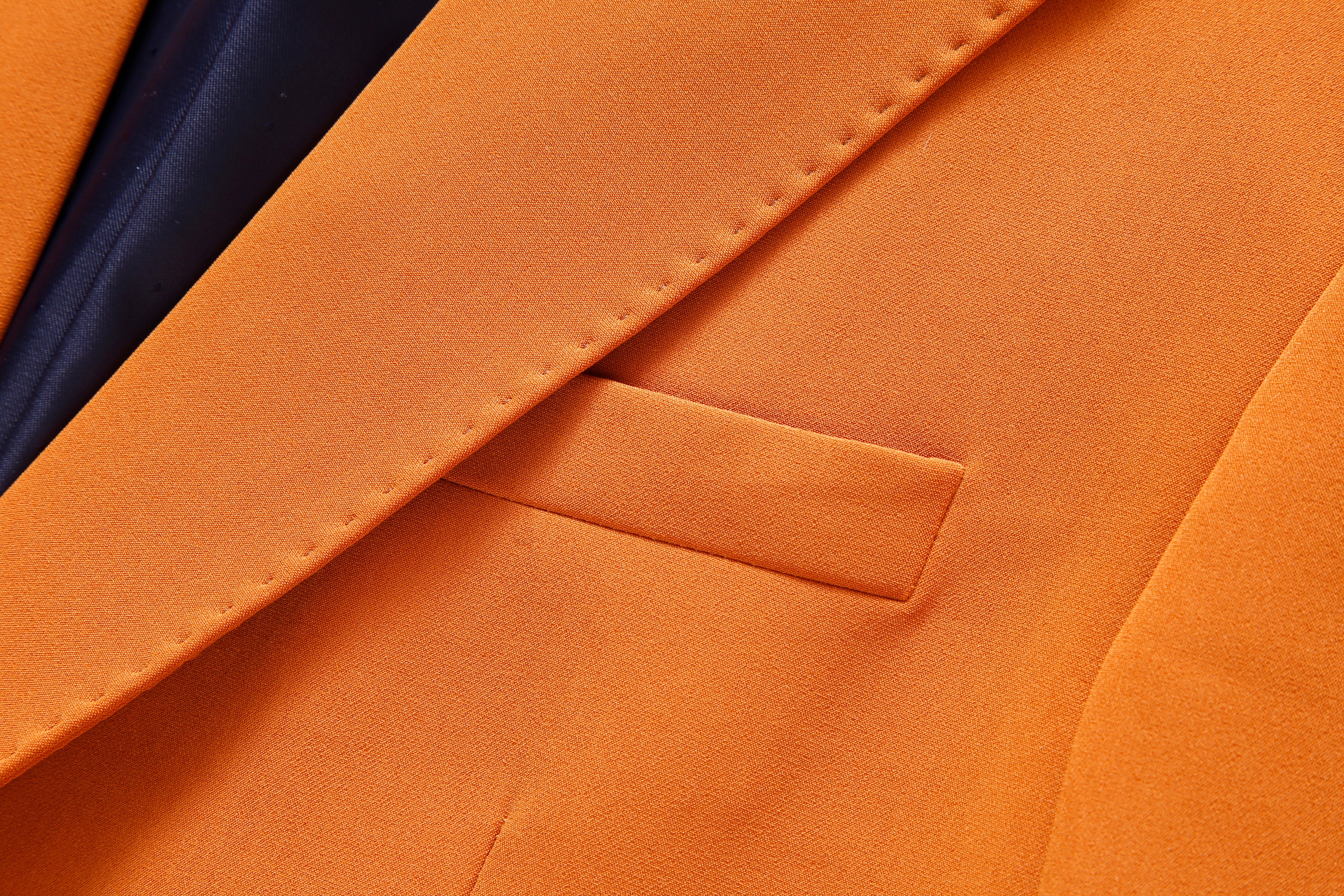 Mens Suit Jacket One Button in Orange