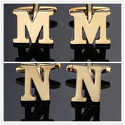 26 Dimensional Letter Style Cufflinks Gold