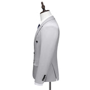 Men's Grey 3 Piece Double Breasted Suit