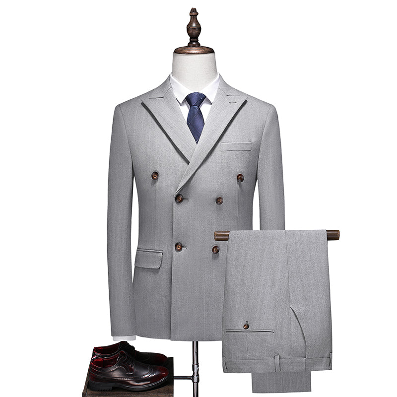 Men's 3 Piece Double Breasted Suit Slim Fit Tuxedos