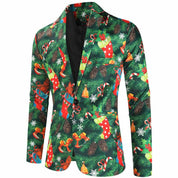 Christmas Men's 3 Piece Slim Fit Printed Suit