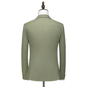Men's 3 Piece Double Breasted Solid Suit