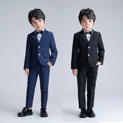 Boys 4 Piece Slim Fit Suit Set of Jacket Vest Pants and Tie