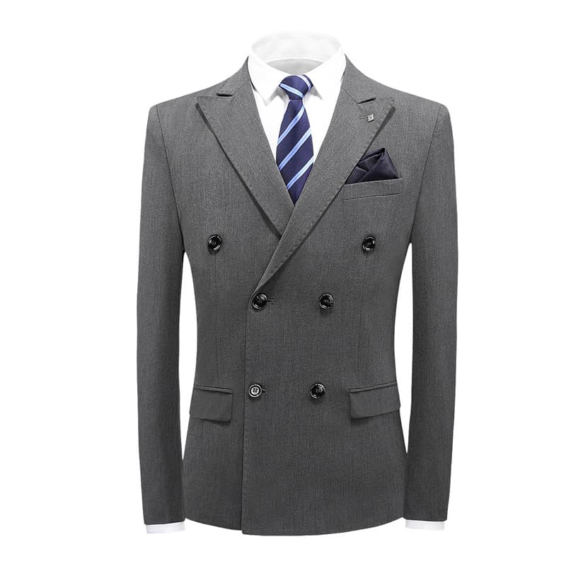Men's Double Breasted Blazer in Navy, Black, Grey