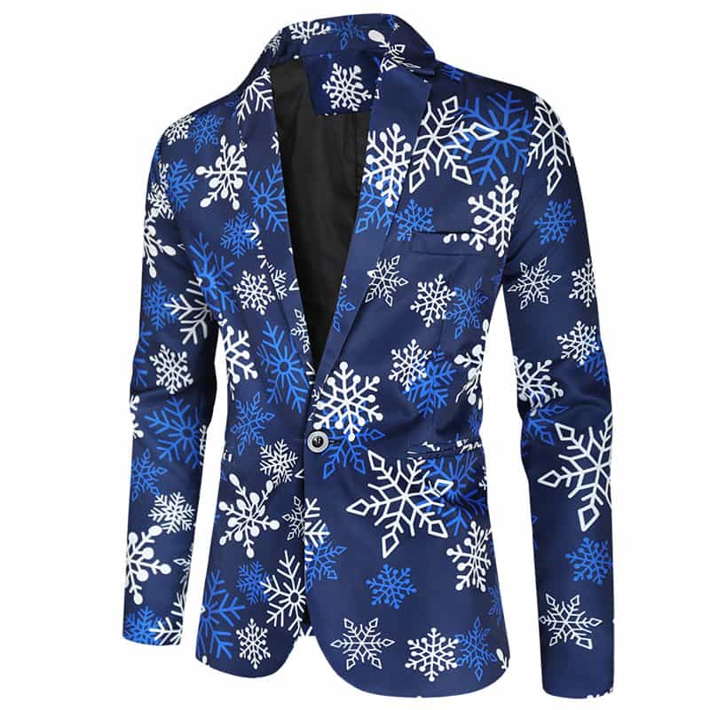 Christmas Men's 3 Piece Slim Fit Folral Printed Suit
