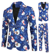 Men's 3 Piece Casual Suit Printed For Christmas