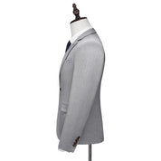 Men's 3 Piece Grey Suit One Button Closure