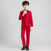 Boys New 5 Piece Suit Children's Suit in Grey and Red
