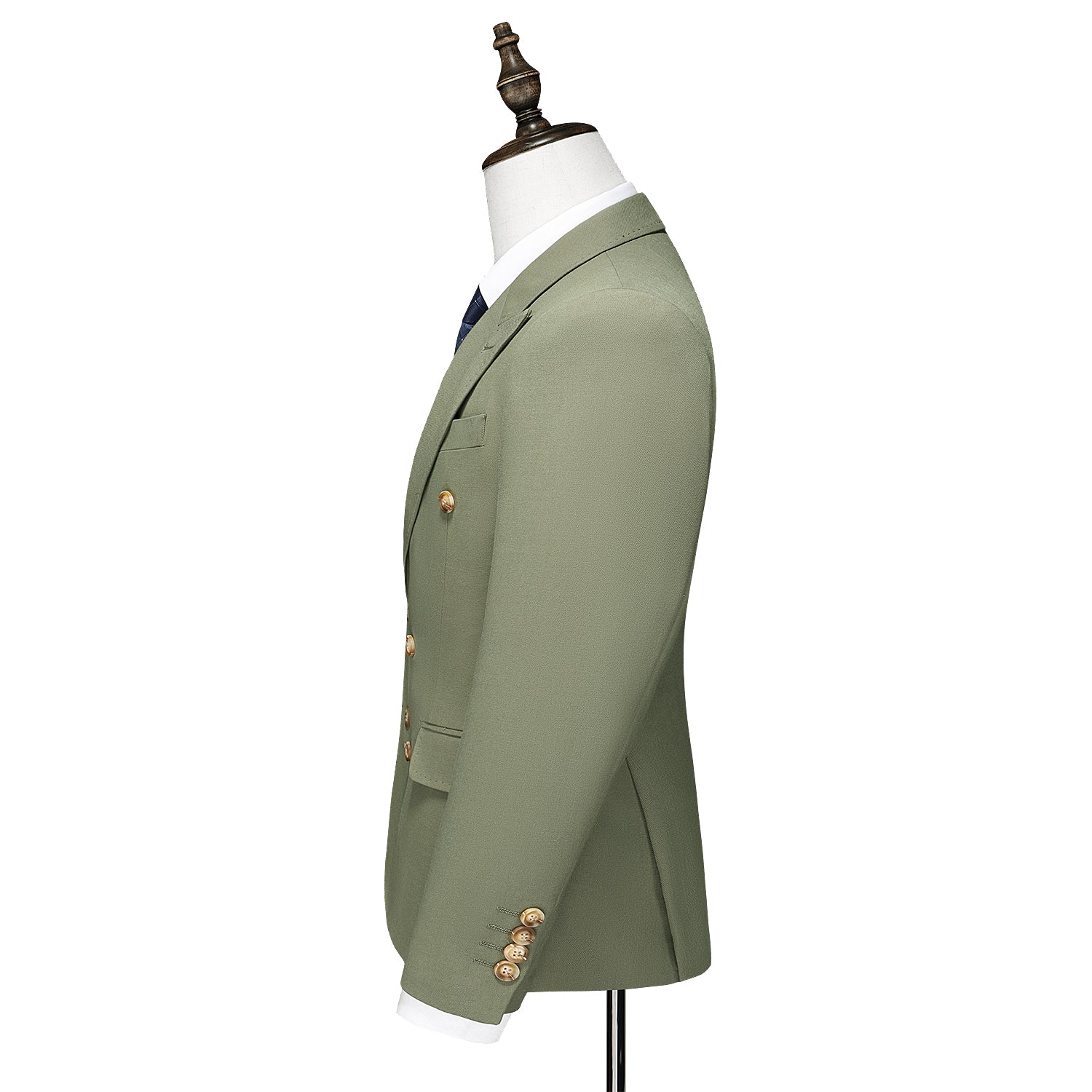 Men's 3 Piece Double Breasted Solid Suit