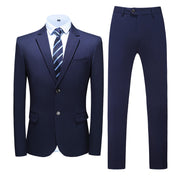 Men's  3 Piece Suit Solid Navy Black Grey Colors