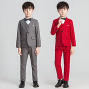 Boys New 5 Piece Suit Children's Suit in Grey and Red