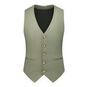 Men's 3 Piece Double Breasted Solid Suit