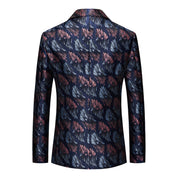 Men's Blazer Floral Printed Casual One Button Sports Coat