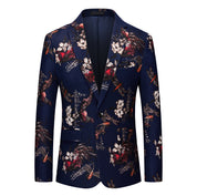 Men's Slim Fit Blazer Single Breasted Printed Sports Coat