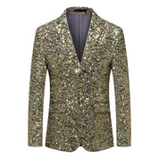 Men's Leisure Blazer Slim Fit Printed Two Button Sport Coat