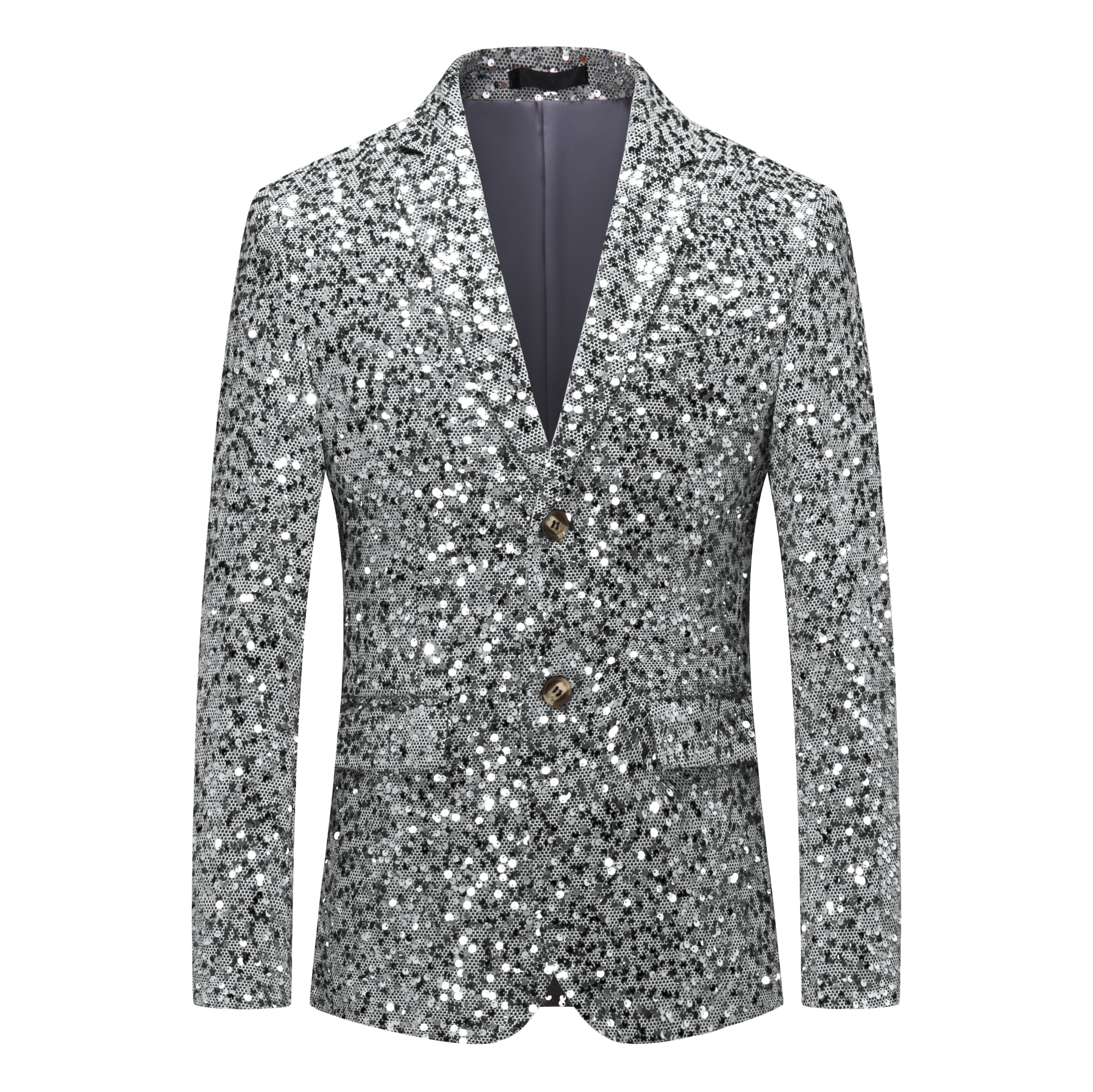 Men's Leisure Blazer Slim Fit Printed Two Button Sport Coat