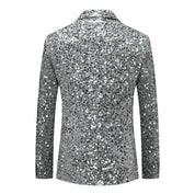 Men's Leisure Blazer Slim Fit Printed Two Button Sport Coat