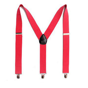 Mens Y-Shape Adjustable Suspender With 12 Solid Solid Elastic Straps
