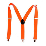 Mens Y-Shape Adjustable Suspender With 12 Solid Solid Elastic Straps