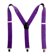 Mens Y-Shape Adjustable Suspender With 12 Solid Solid Elastic Straps